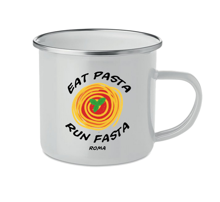 Tazza Metallo Eat Pasta Run Fasta