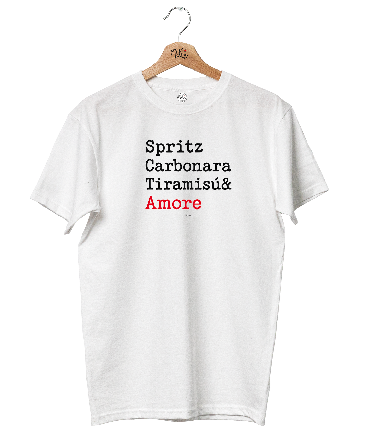 T-shirt Spritz, Carbonara, Tiramisù e Amore