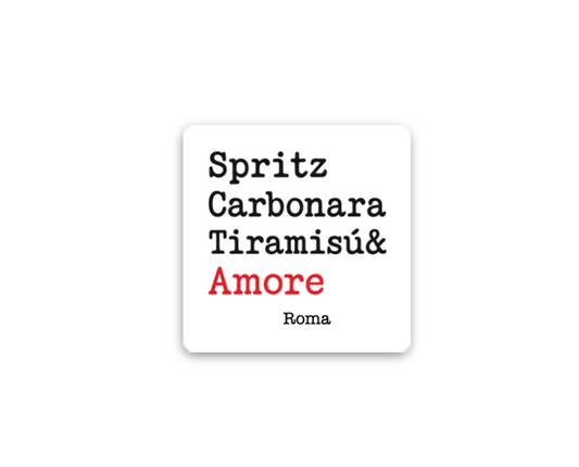 Magnete Spritz, Carbonara, Tiramisù e Amore