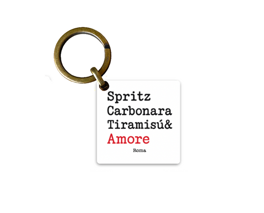 Portachiavi Spritz, Carbonara, Tiramisù e Amore